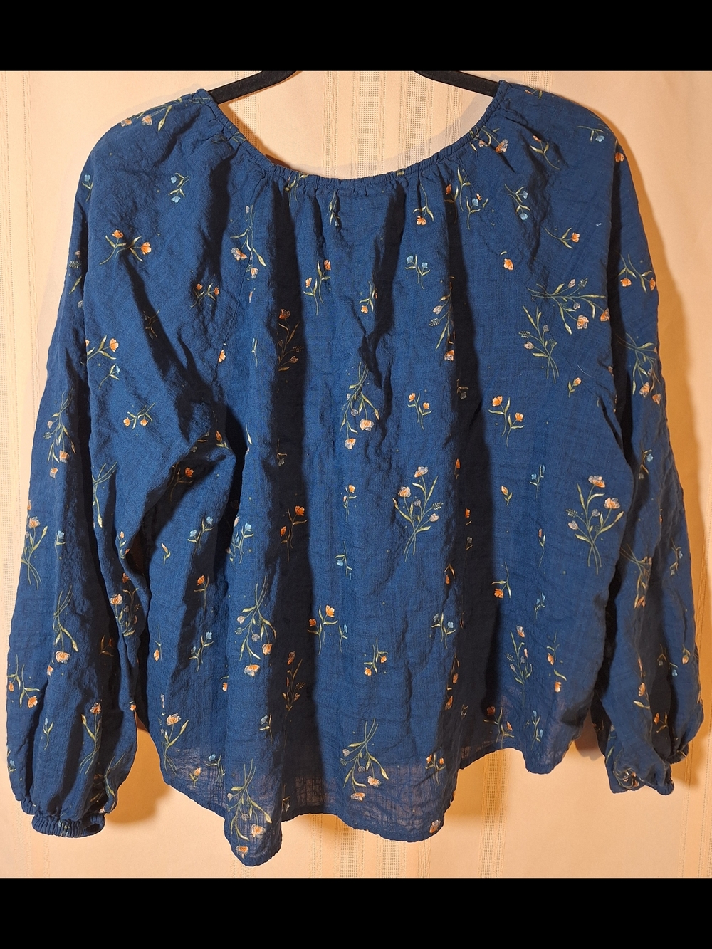 a.n.a Blue Floral Peasant Tunic - Picture 2 of 4